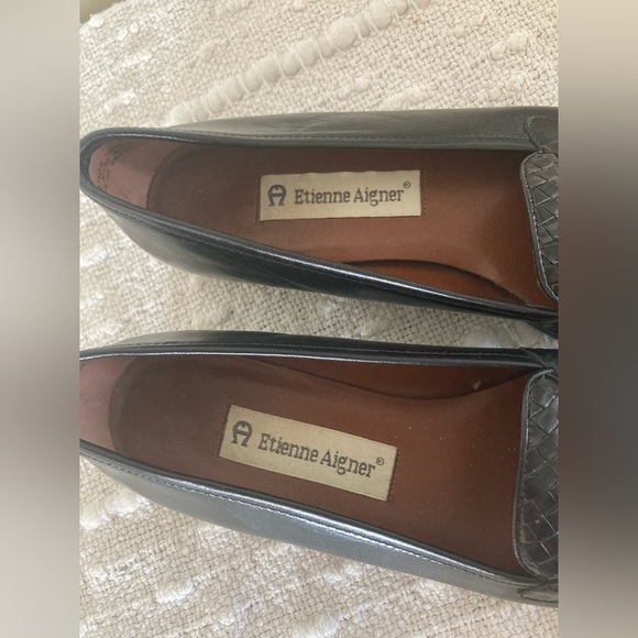 Etienne Aigner Ally all leather upper black slip on tassel loafer shoes 6N - Picture 3 of 9